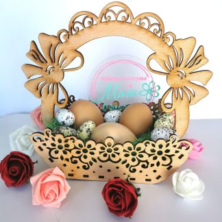 Дървена Кошничка За Великденски яйца
