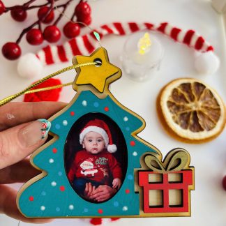 Коледна играчка рамка Елха