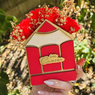 Персонализиран Дървен моливник с декорация